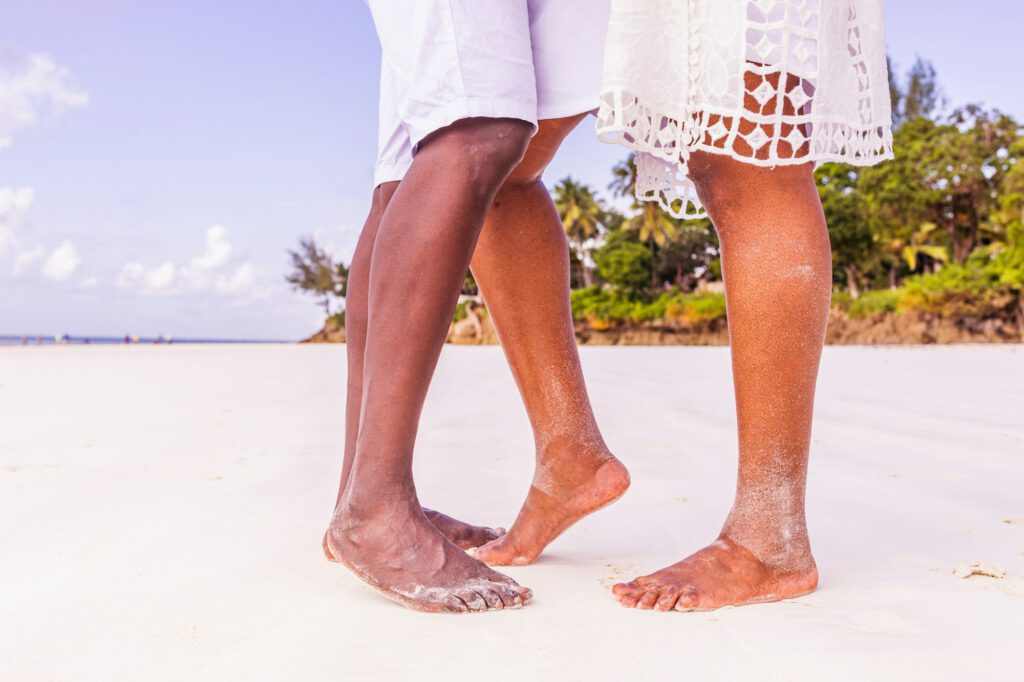 Couple Legs Romance Sand Beach Coast Mombasa Diani Texture Details Abstract