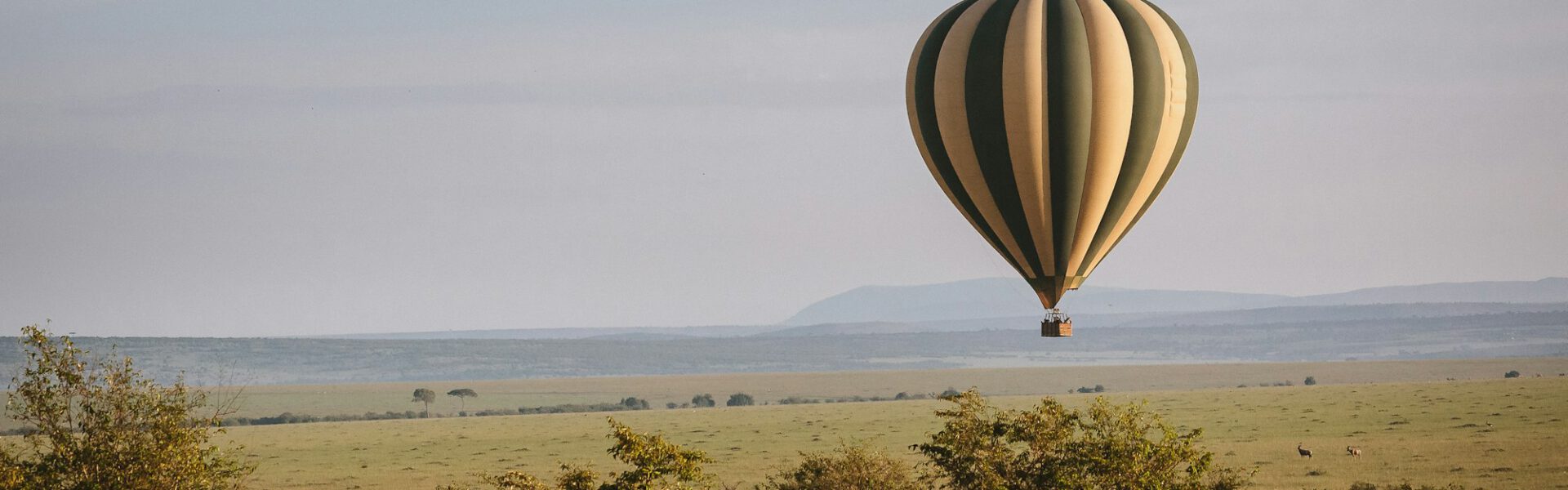 Hot air balloon in Maasai Mara national reserve, Kenya